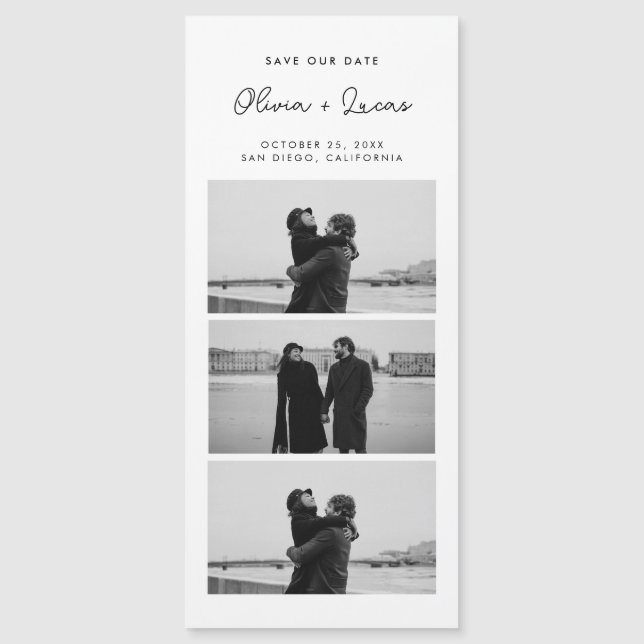 Carte Magnétique Scénario romantique Bande photo Mariage magnétique (Devant)