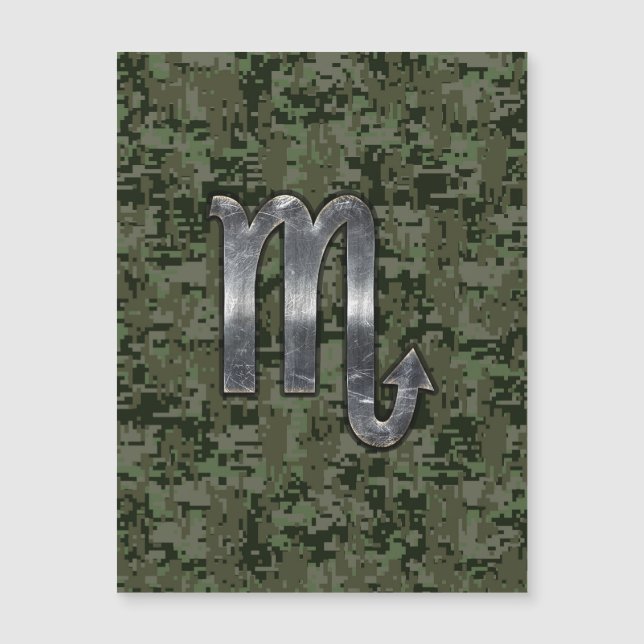 Carte Magnétique Scorpio signe Zodiaque Bois vert Camion numérique (Devant)