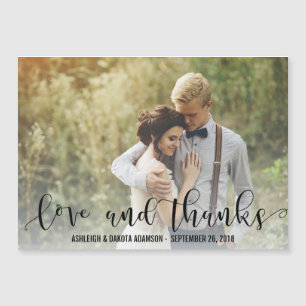 Carte Magnétique Script Black Love And Thanks Photo personnalisée