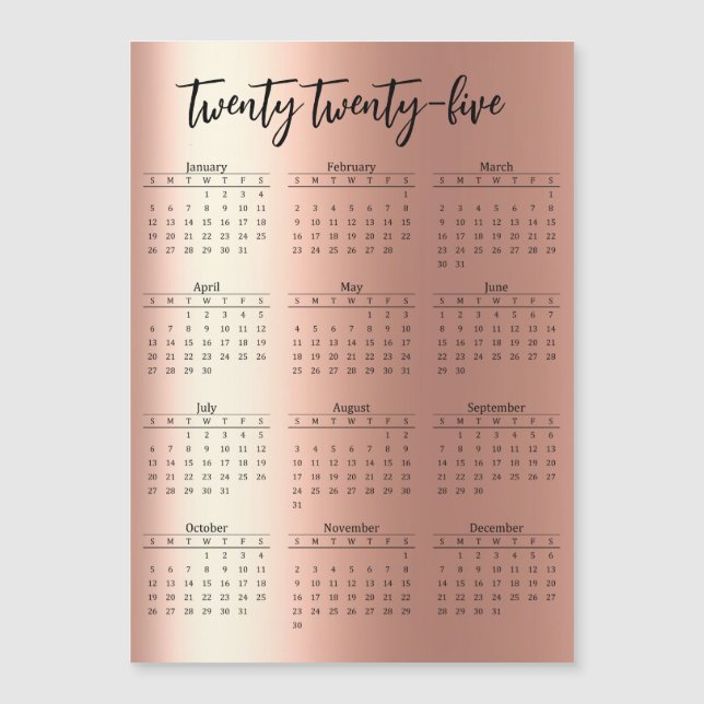 Carte Magnétique Script d'apparence métallique 2025 (Devant)