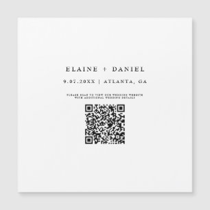 Carte Magnétique Script Minimaliste QR Code Enregistrer l'aimant de