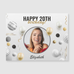 Carte Magnétique Script moderne Joyeux anniversaire personnalisé ca