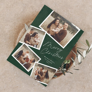 Carte Magnétique Script moderne Joyeux Noël Photo Collage