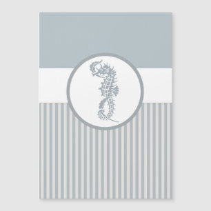 Carte Magnétique Seahorse Bleu Classique Nautique Élégant