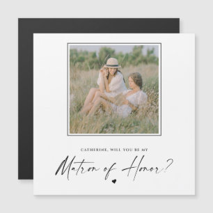 Carte Magnétique Serez-vous ma dame d'honneur sur la photo de maria