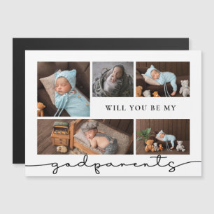 Carte Magnétique Serez-Vous Mon Collage De Photos Godparents 
