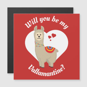 Carte Magnétique "Serez-vous mon Vallamantin ?" Llama Valentine