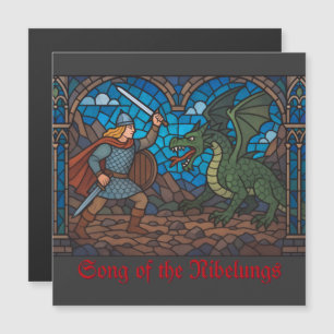 Carte Magnétique Siegfried combattant le Dragon