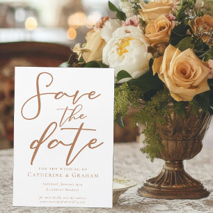 Carte Magnétique Sienna Brown Script Simple Enregistrer l'aimant de