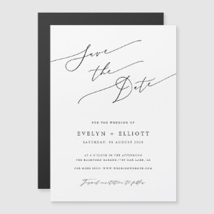 Carte Magnétique Simple Élégant Script Wedding Enregistrer L'Aimant