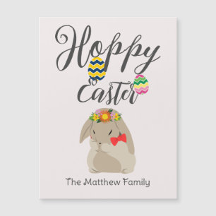 Carte Magnétique simple lapin de Pâques moderne Joyeux Pâques à des