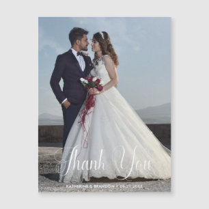 Carte magnétique simple Mariage Photo Merci