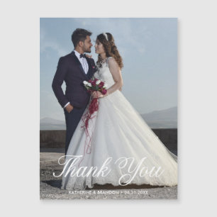 Carte magnétique simple Mariage Photo Merci