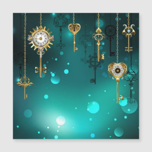 Carte Magnétique Skeleton Keys on Green Background