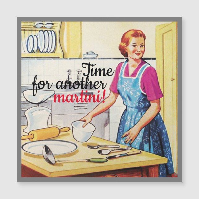 Carte Magnétique Slogans de cuisine d'une femme non-cuisine dans le (Devant)