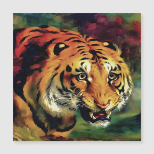Carte Magnétique Snarling Tiger Portrait Artistique