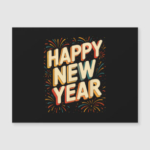 Carte Magnétique Soirée du Nouvel An Vintage Décompte Bonne Année