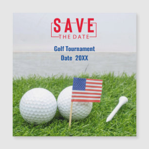 Carte Magnétique Sortie de golf Sauvez la date avec le drapeau de l