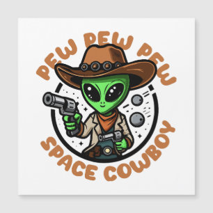 Carte Magnétique Space Cowboy Funny Alien