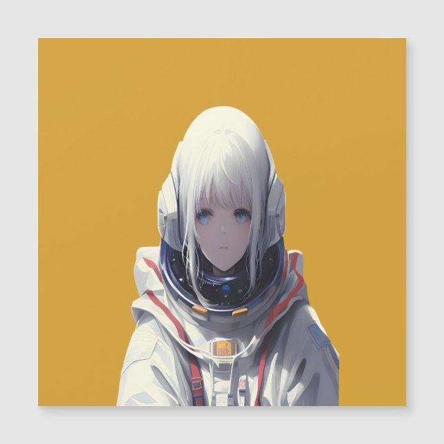 Carte Magnétique Space Girl Art Print - Cosmic Adventure (Devant)