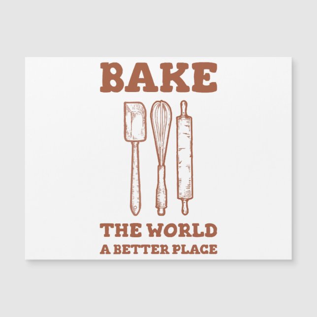 Carte Magnétique Spatule de givrage Whisk and Rolling Pins Cuire le (Devant)