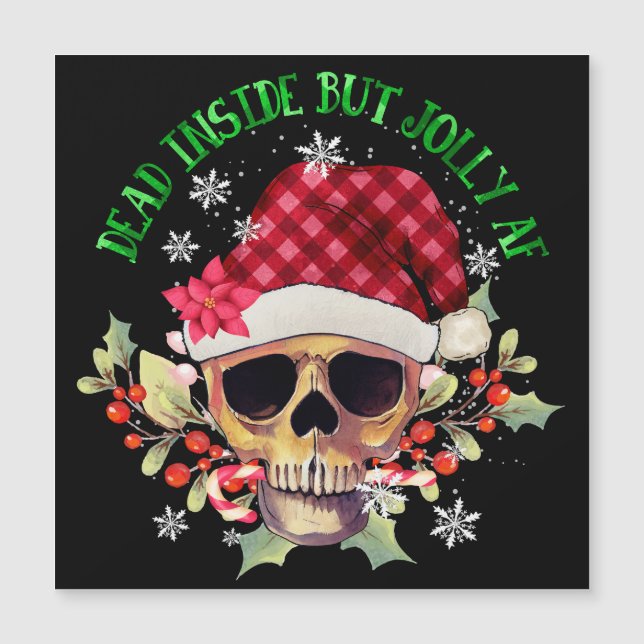 Carte Magnétique Squelette Arbre de Noël Drôle laide Skeletons de N (Devant)