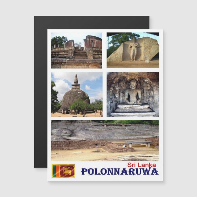 Carte Magnétique Sri Lanka - Polonnaruwa - Mosaïque - (Devant / Derrière)
