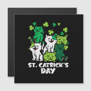 Carte Magnétique St Patricks Catricks Day Cats Saint Pattys