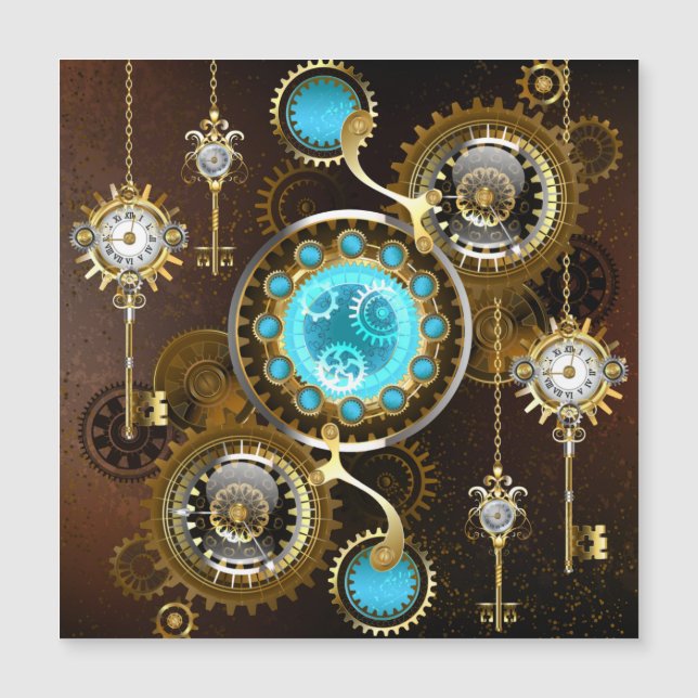 Carte Magnétique Steampunk Rusty Background (Devant)