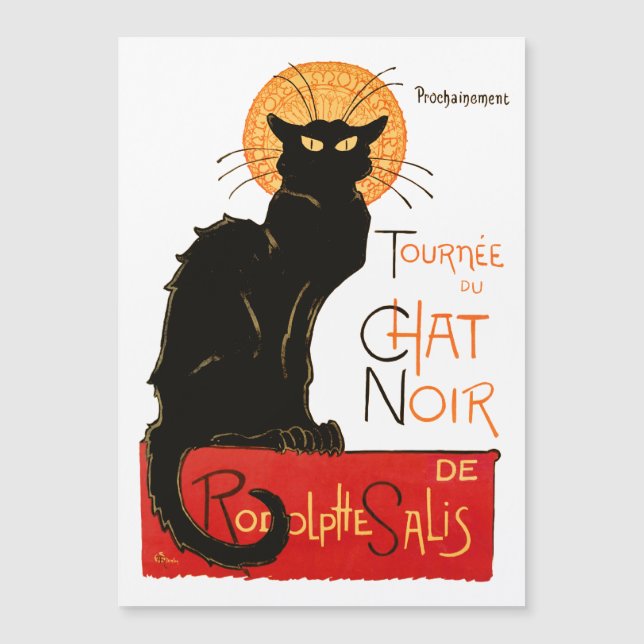 Carte Magnétique Steinlen Chat Noir Classique Art Français (Devant)
