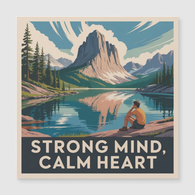 Carte Magnétique Strong Mind, Calm Heart (Devant)