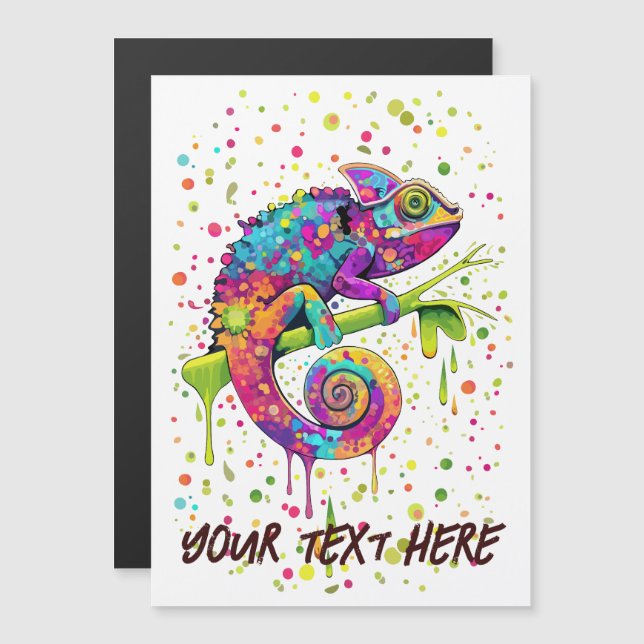 Carte Magnétique Style d'aquarelle des teintures Chameleon (Devant / Derrière)