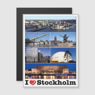 Carte Magnétique Suède - Stockholm - I Love -