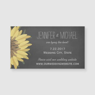 Carte Magnétique Sunflower Chalkboard Mariage rustique Enregistrer 