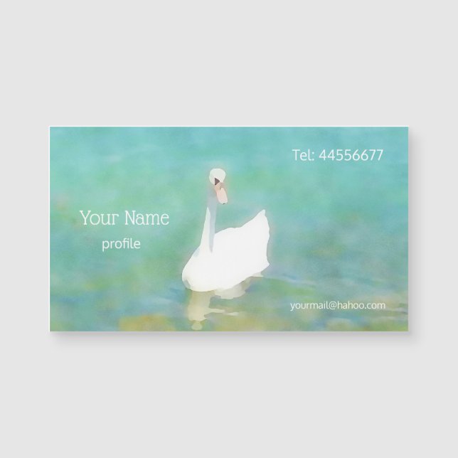 Carte Magnétique Swan au lac Balaton - aquarelle (Devant)