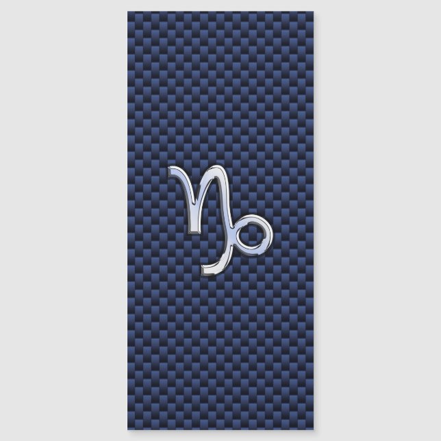 Carte Magnétique Symbole Capricorne Marine Style fibre de carbone (Devant)