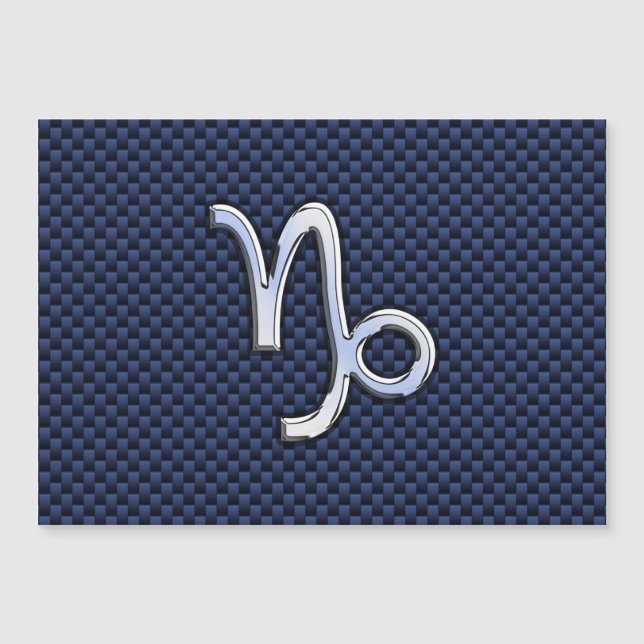 Carte Magnétique Symbole Capricorne Marine Style fibre de carbone (Devant)