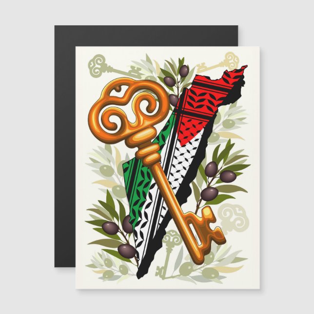 Carte Magnétique Symbole clé palestinien du droit au retour (Devant / Derrière)