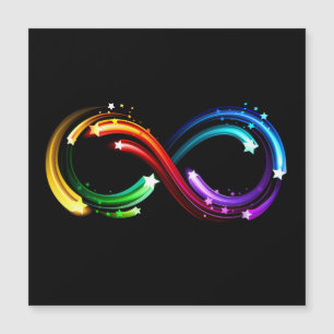 Carte Magnétique Symbole de l'infini des comètes arc-en-ciel