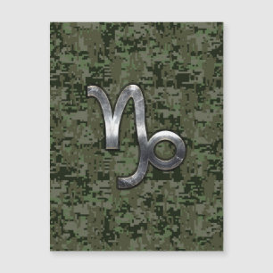 Carte Magnétique Symbole du zodiaque Capricorne Camouflage de forêt