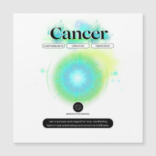 Carte Magnétique Symbole moderne Zodiaque Cancer Quote d'eau Élémen
