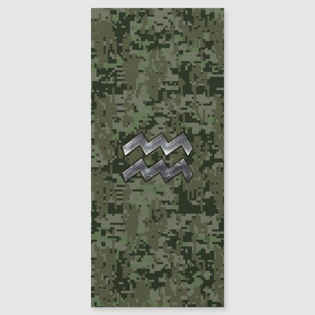 Carte Magnétique Symbole Zodiaque Aquarius sur le camouflage numéri (Devant)