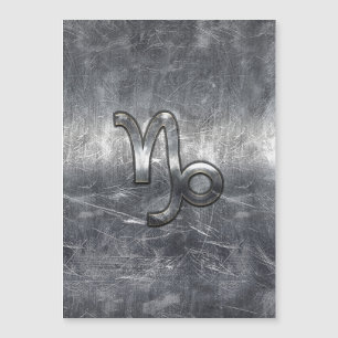 Carte Magnétique Symbole Zodiaque Capricorne d'argent Style acier