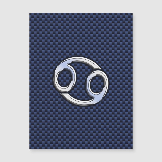 Carte Magnétique Symbole zodiaque du cancer de l'argent Marine Fibr (Devant)