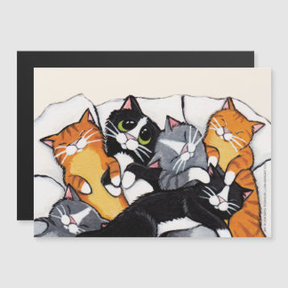 Carte Magnétique Tabby Cat et Tuxedo Cat