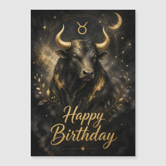 Carte Magnétique Taureau Joyeux Anniversaire Design Signe du zodiaq