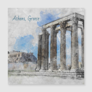 Carte Magnétique Temple des ruines de Zeus Athènes Grèce - Grec ant