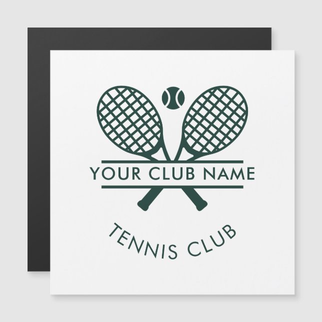 Carte Magnétique Tennis moderne Country Club Nom de l'équipe Joueur (Devant / Derrière)