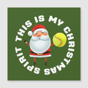 Carte Magnétique Tennis Noël avec le Père Noël Esprit Noël