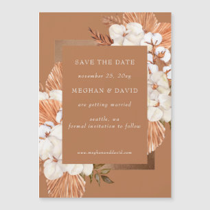 Carte Magnétique Terracotta Boho Pampas Orchidées Enregistrer La Da